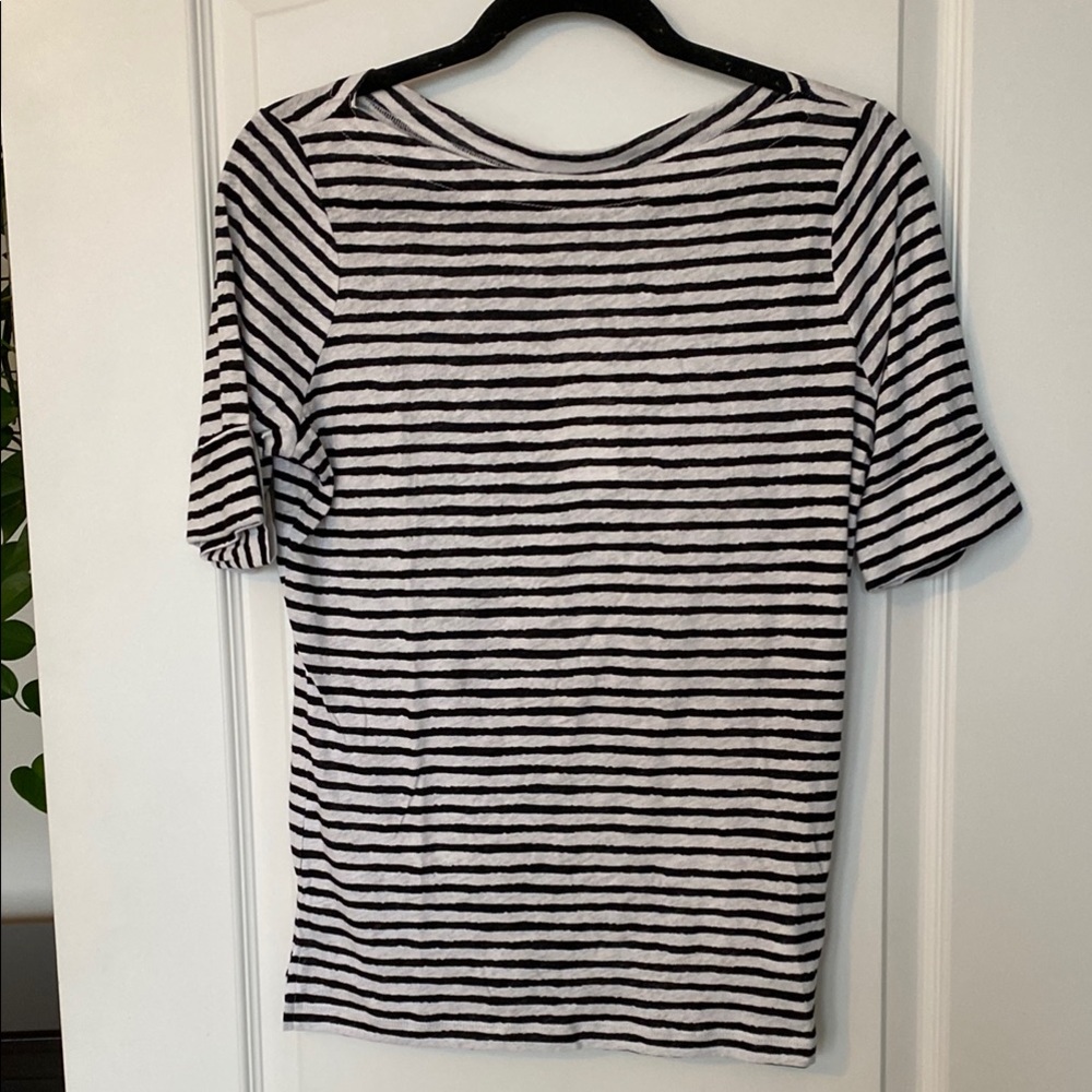 RALPH LAUREN striped black and white Women's Top